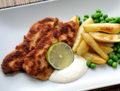 Wienerschnitzel med kyckling Wienerschnitzel med kyckling